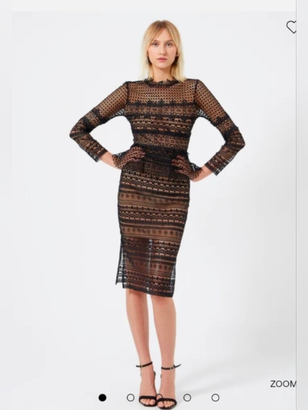 French Connection Petra Lace Beau Midi Dress NWT 0